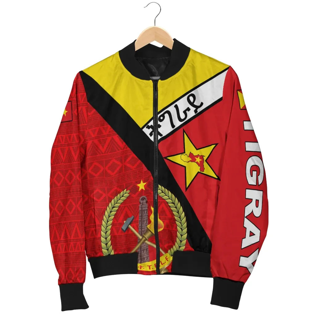 Jacket - Tigray Coat Of Arms With Africa Pattern Bomber Jacket