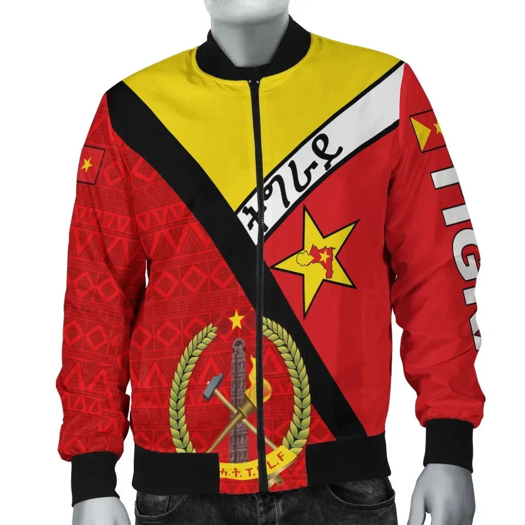 Jacket - Tigray Coat Of Arms With Africa Pattern Bomber Jacket