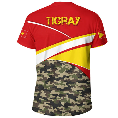 T-shirt - Tigray Flag TPLF Camo Red T-shirt