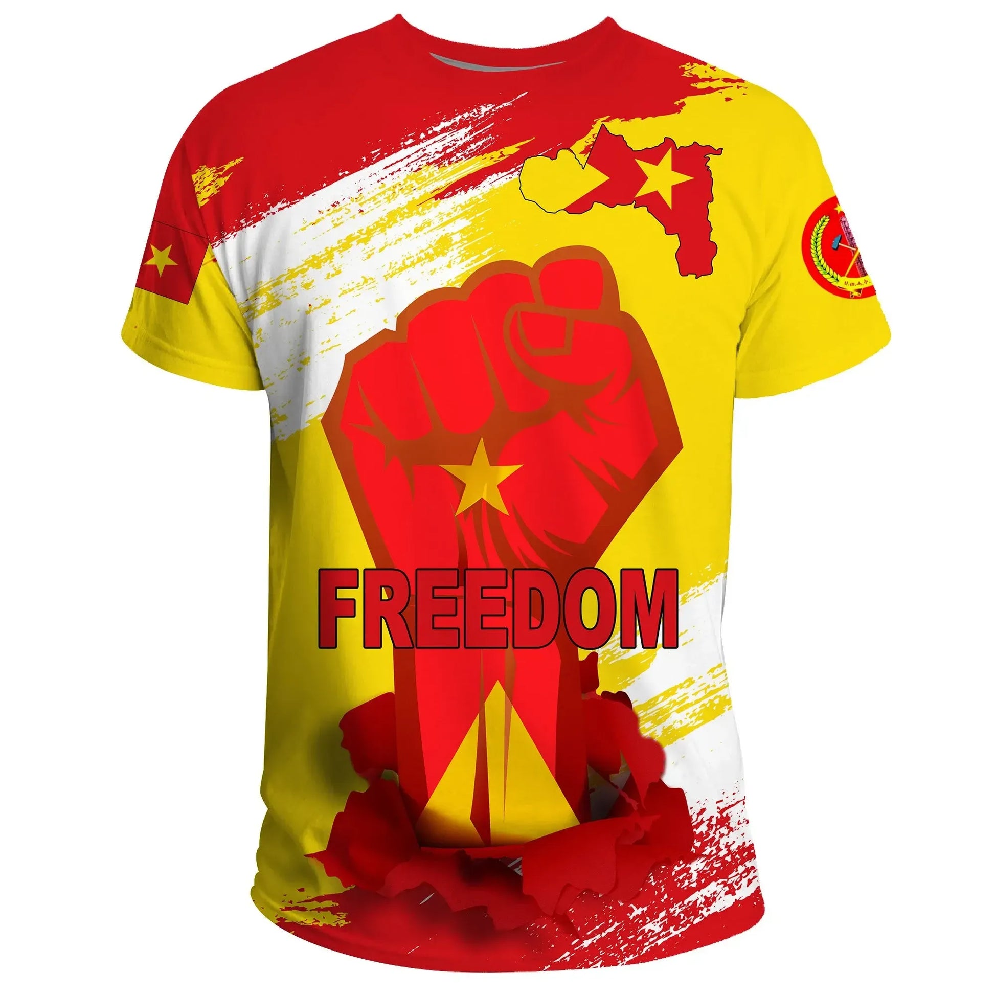 T-shirt - Freedom Tigray Flag And Map T-shirt
