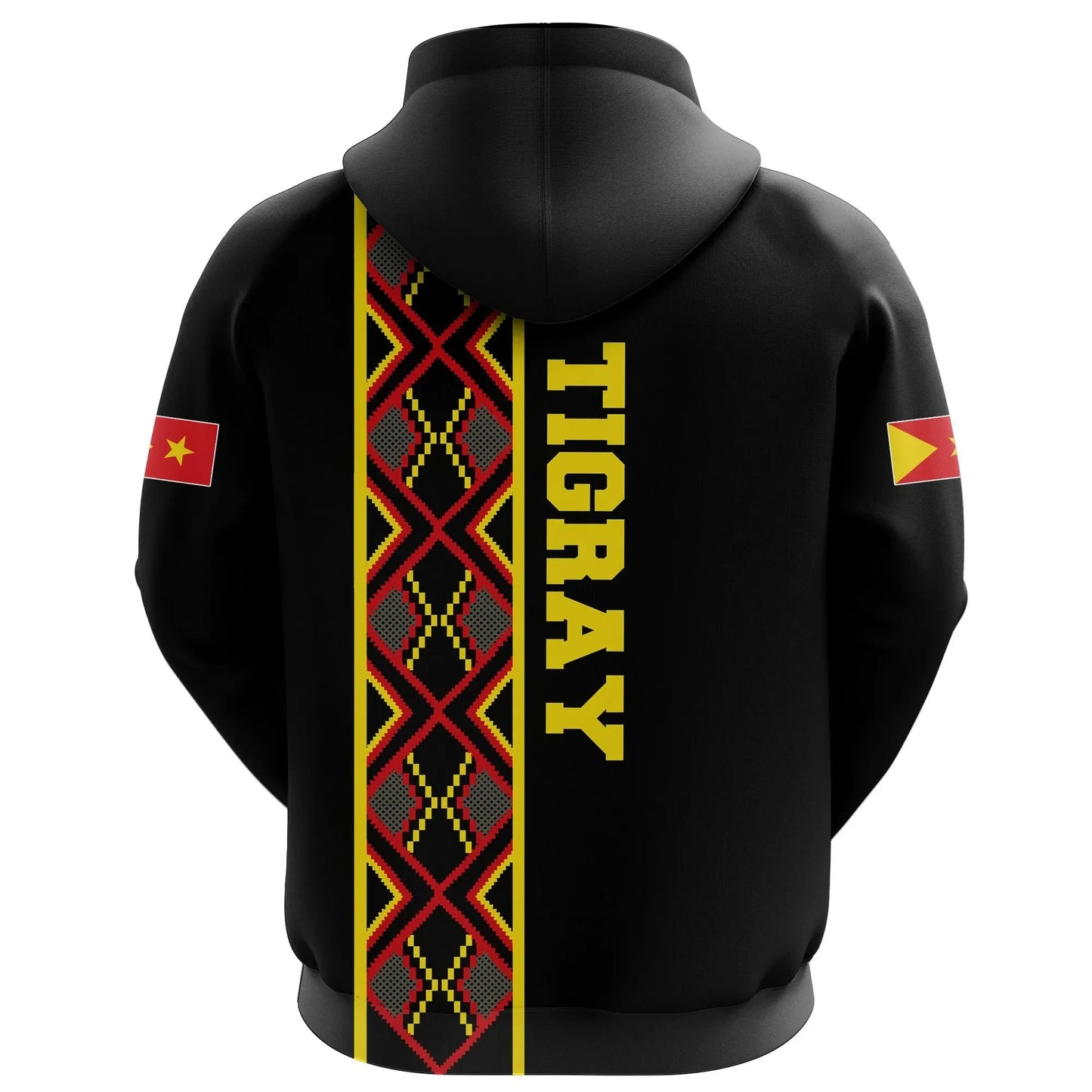 Hoodie Personalized Tigray Maps Africa Pattern Black Pullover