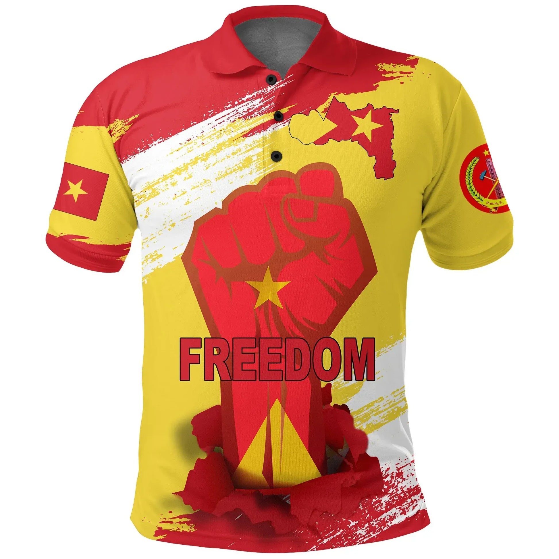 Polo Shirt - Freedom Tigray Flag And Map Polo Shirt