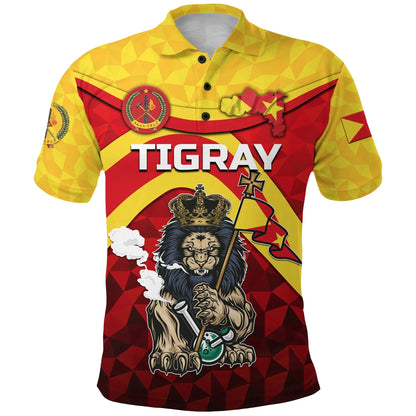 Polo Shirt - Tigray Vibes Version Powerful Lion Polo Shirt