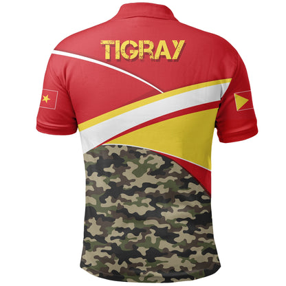 Polo Shirt - Tigray Flag TPLF Camo Red Polo Shirt