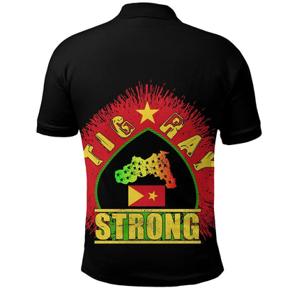 Polo Shirt - Tigray Strong (Black) Polo Shirt