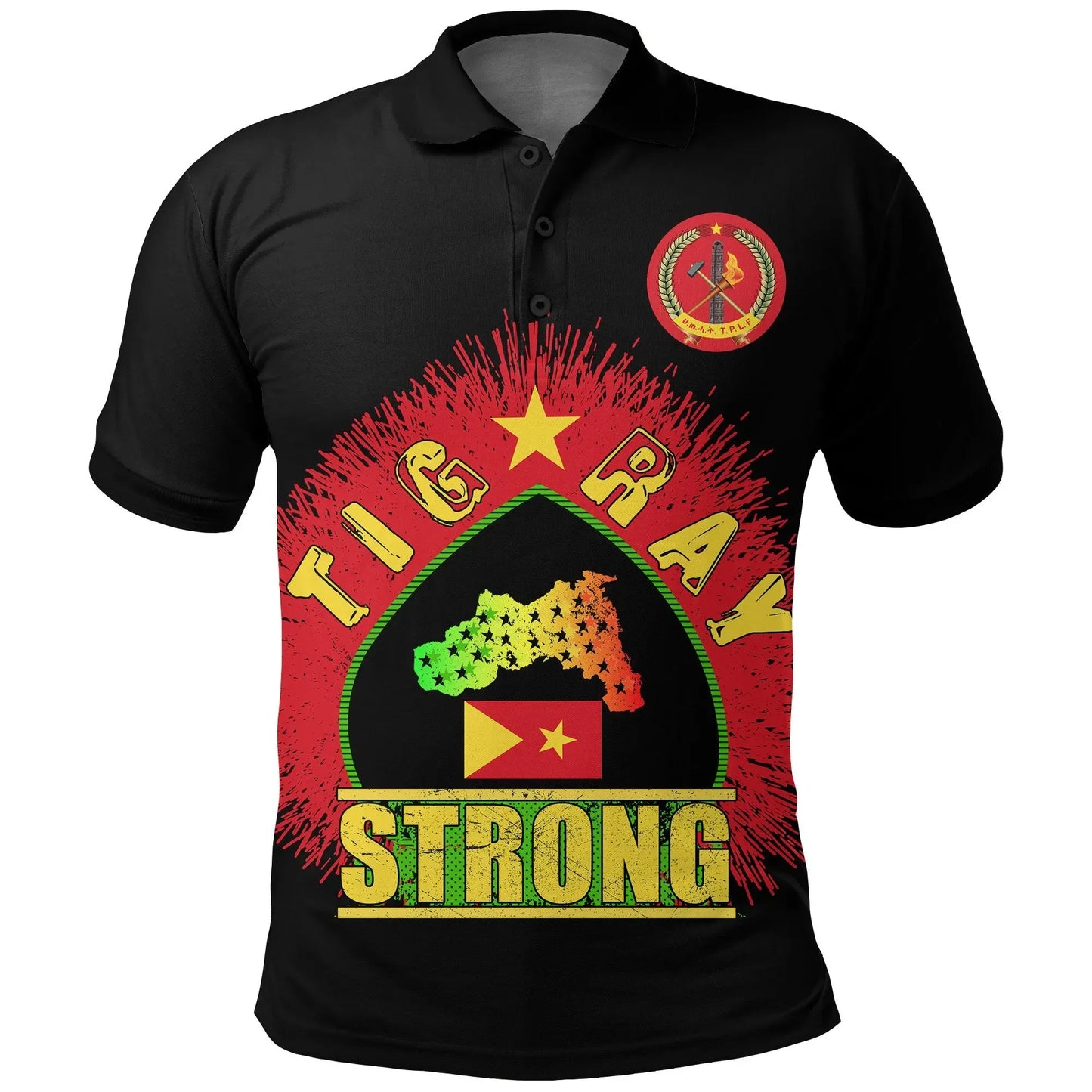 Polo Shirt - Tigray Strong (Black) Polo Shirt