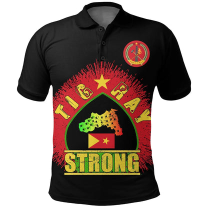 Polo Shirt - Tigray Strong (Black) Polo Shirt