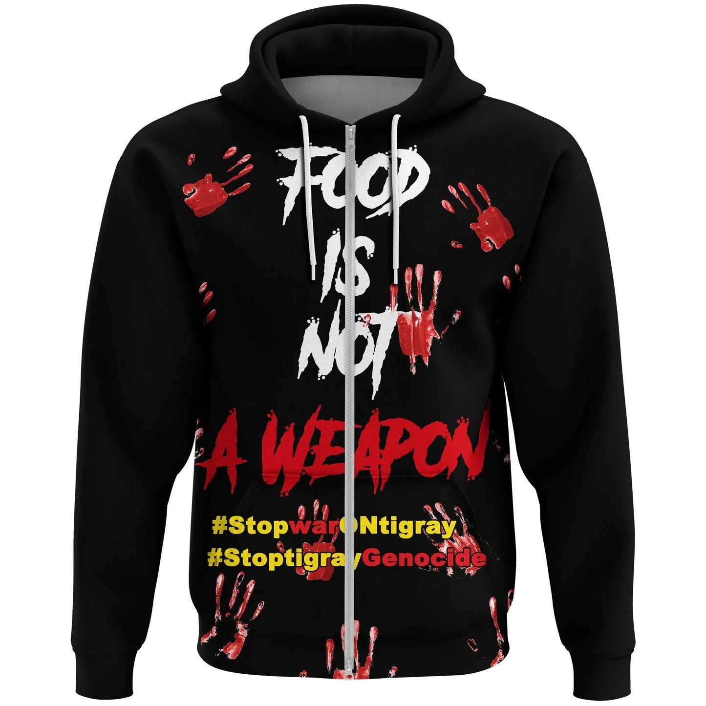 Zip Hoodie Tigray Food is not a weapon Zip Hoodie