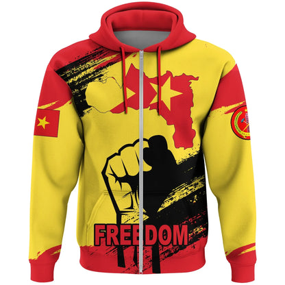 Zip Hoodie Tigray Flag And Map Zip Hoodie