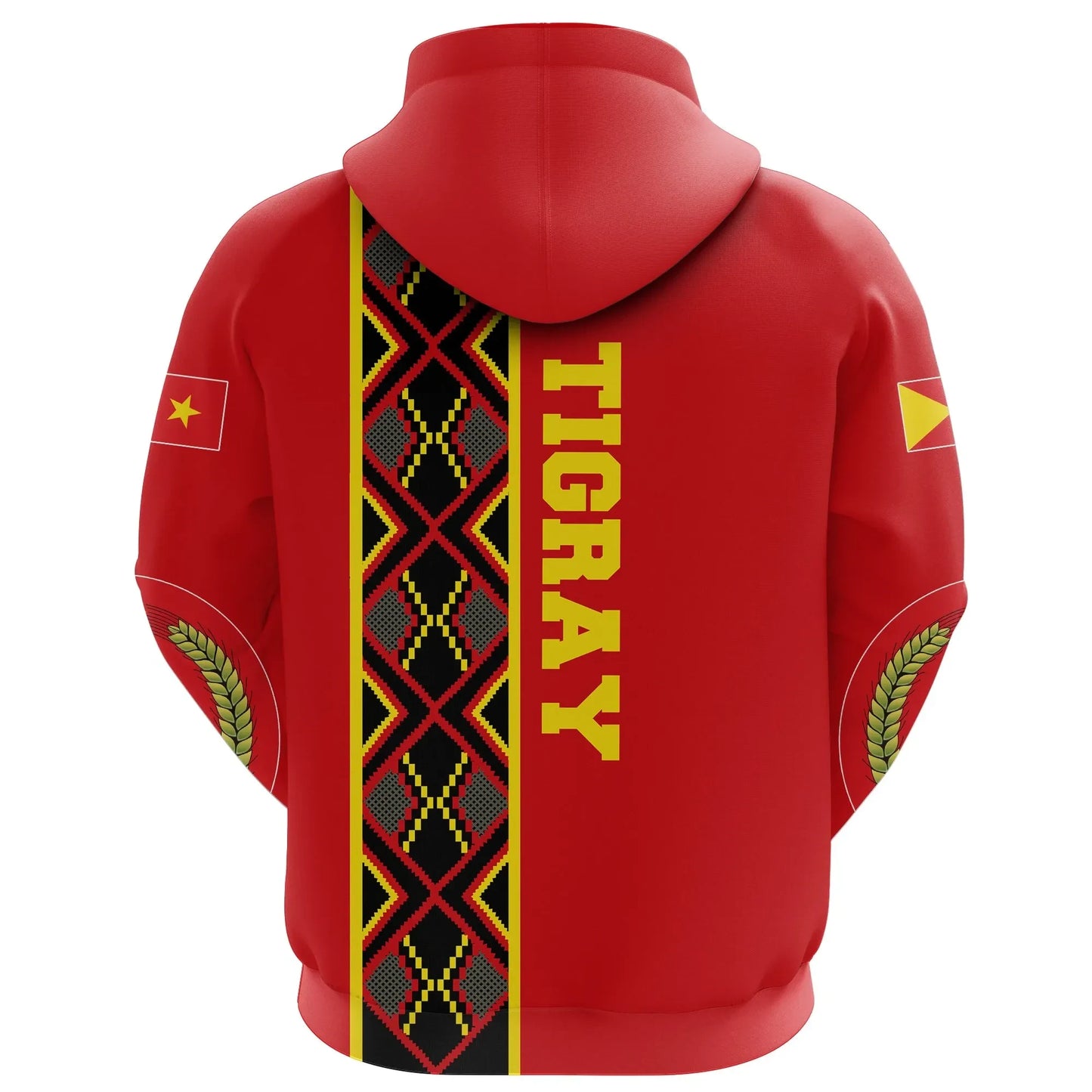 Zip Hoodie Tigray Maps Africa Pattern Red Zip Hoodie