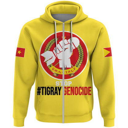 Zip Hoodie Tigray Genocide Flag T.P.L.F Zip Hoodie