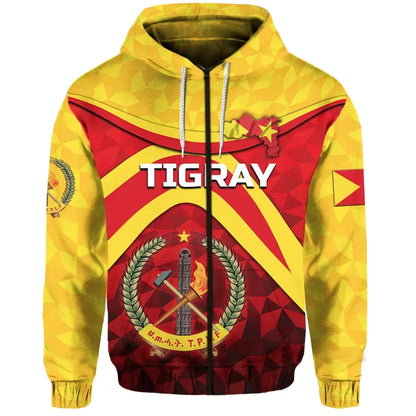 Zip Hoodie Tigray Vibes Version Coat Of Arms Zip Hoodie