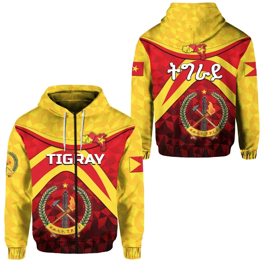 Zip Hoodie Tigray Vibes Version Coat Of Arms Zip Hoodie