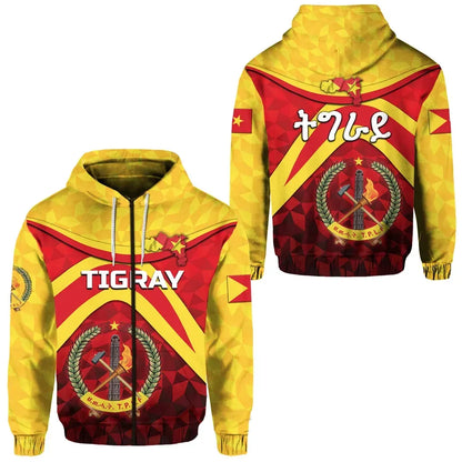 Zip Hoodie Tigray Vibes Version Coat Of Arms Zip Hoodie
