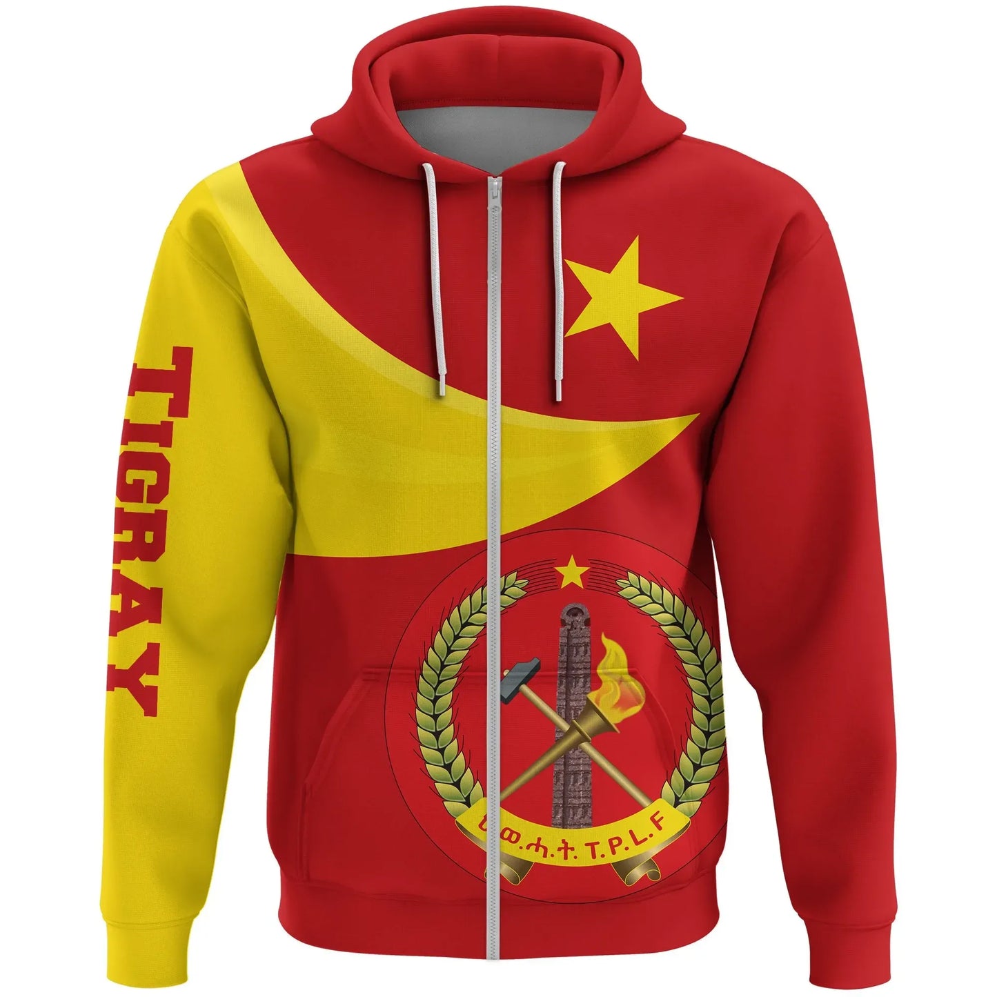 Zip Hoodie Tigray Coat Of Arms Flag Lion Ver 04 Zip Hoodie