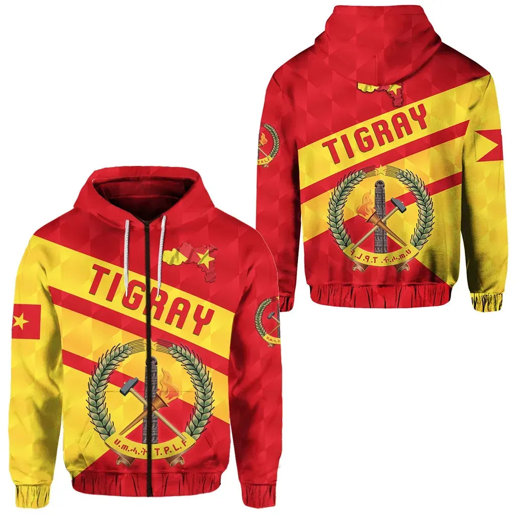 Zip Hoodie Tigray Sporty Style Zip Hoodie