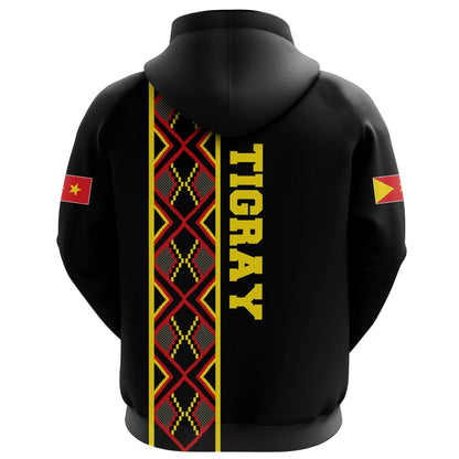Zip Hoodie Tigray Maps Africa Pattern Black Personalized Zip Hoodie