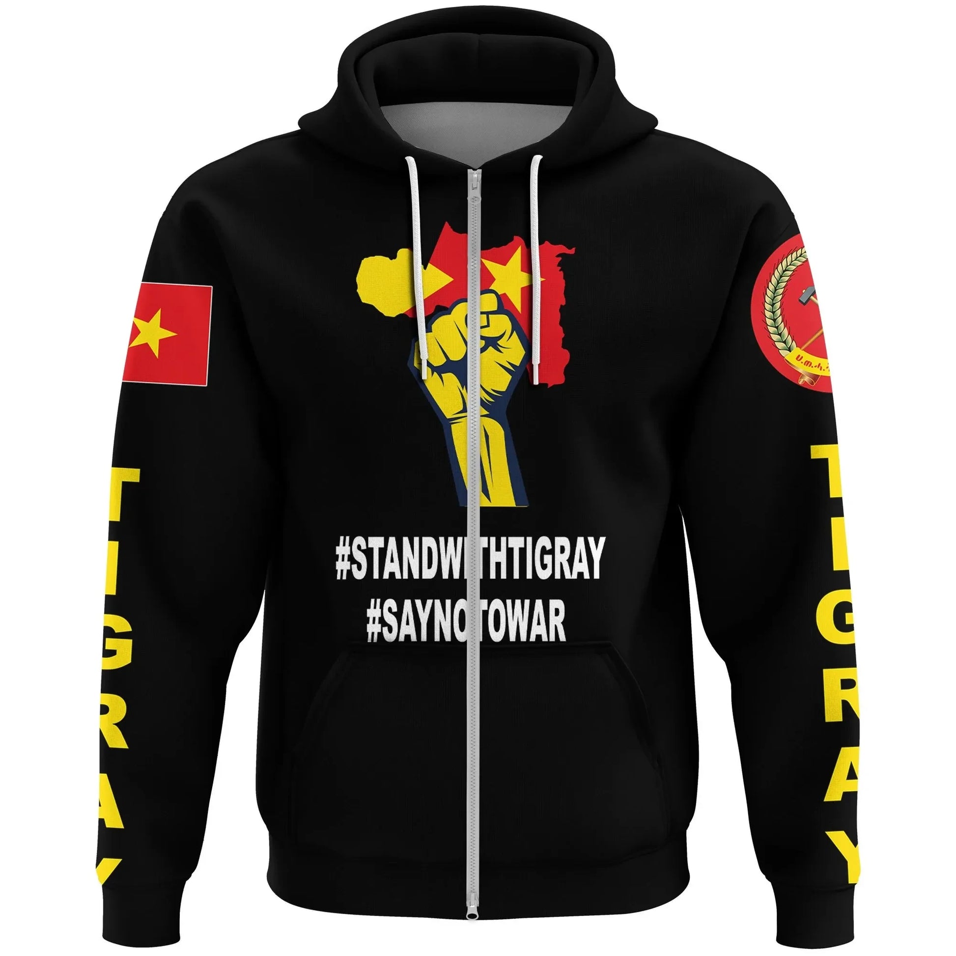 Zip Hoodie Tigray Proud Strong Freedom Zip Hoodie