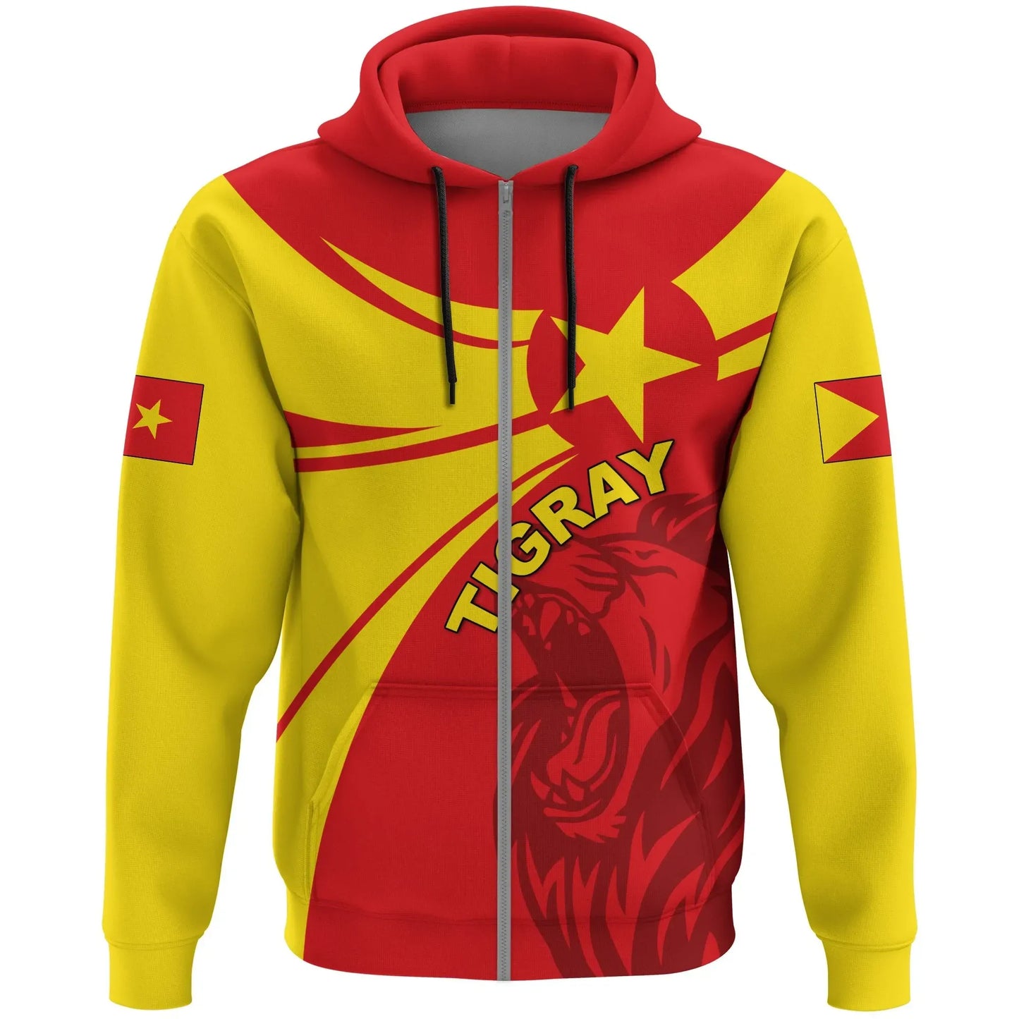 Zip Hoodie Tigray Round Coat Of Arms Lion Zip Hoodie