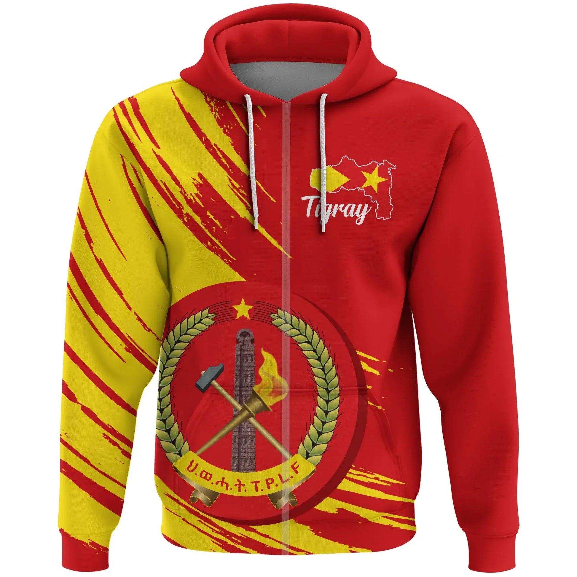 Zip Hoodie Tigray In My Heart Flag Red Zip Hoodie
