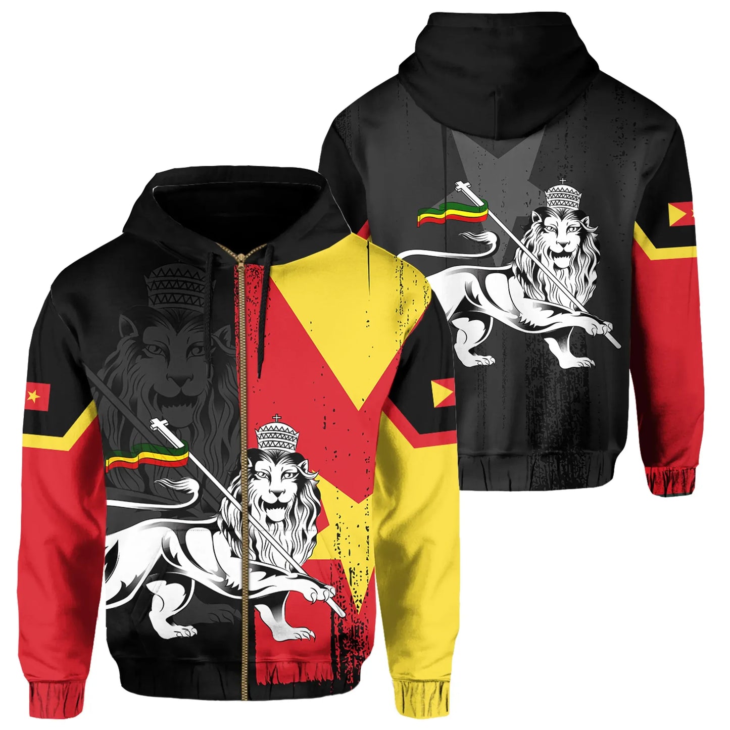 Zip Hoodie Lion of Judah Zip Hoodie Tigray Flag