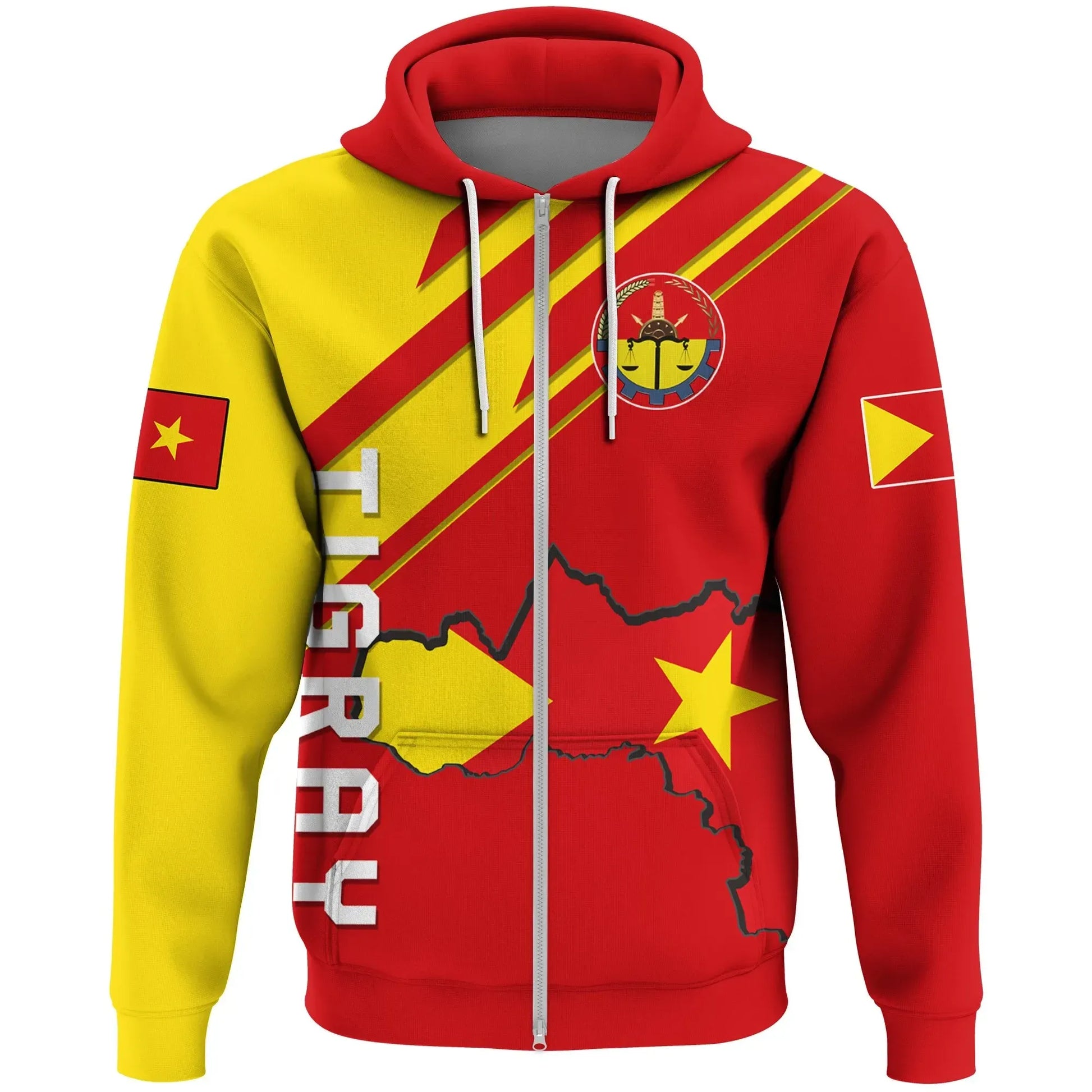 Zip Hoodie Tigray Flags Hidden In The Map Tigray and Seal Zip Hoodie