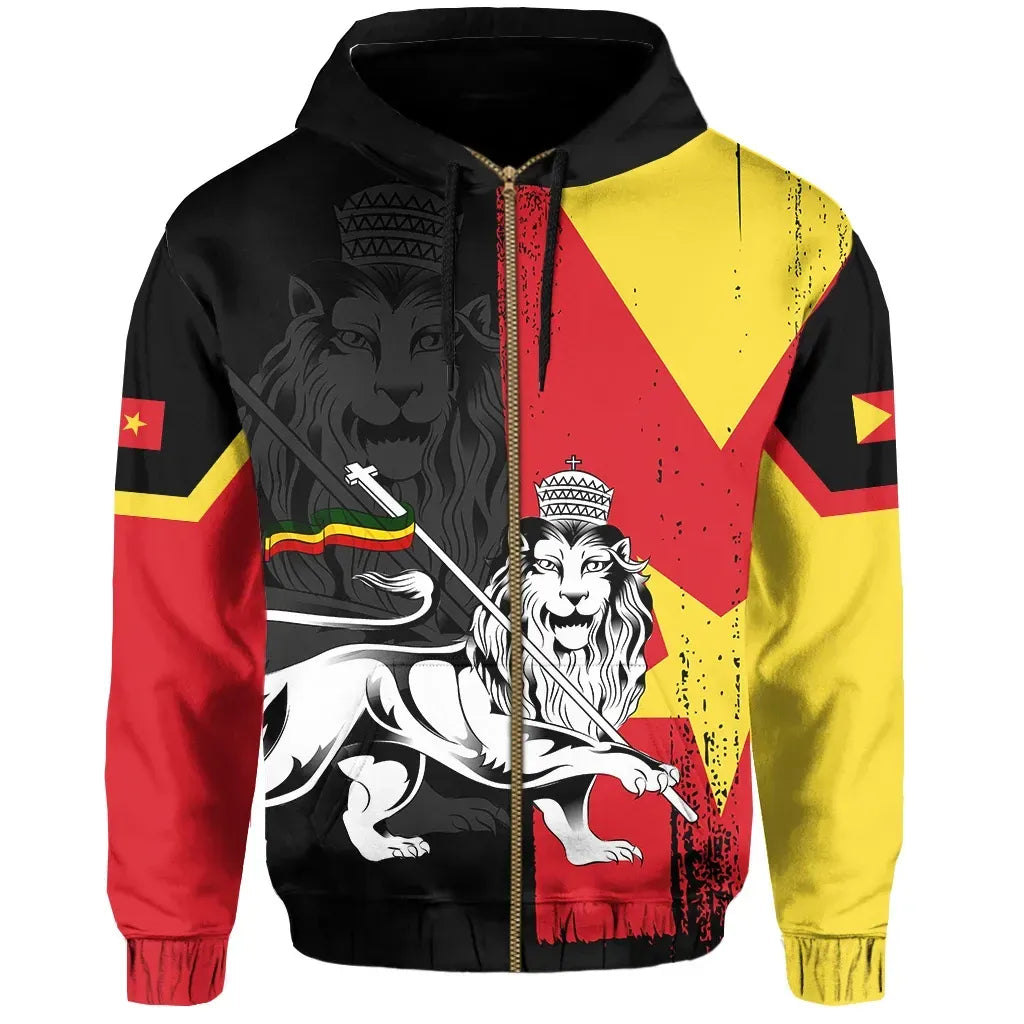 Zip Hoodie Lion of Judah Zip Hoodie Tigray Flag