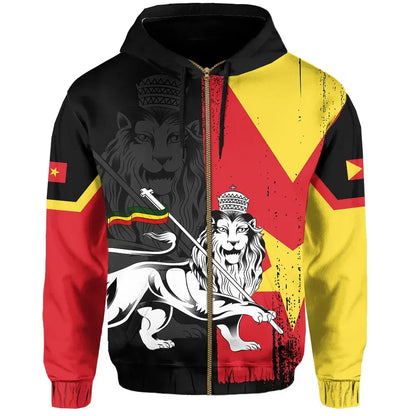 Zip Hoodie Lion of Judah Zip Hoodie Tigray Flag