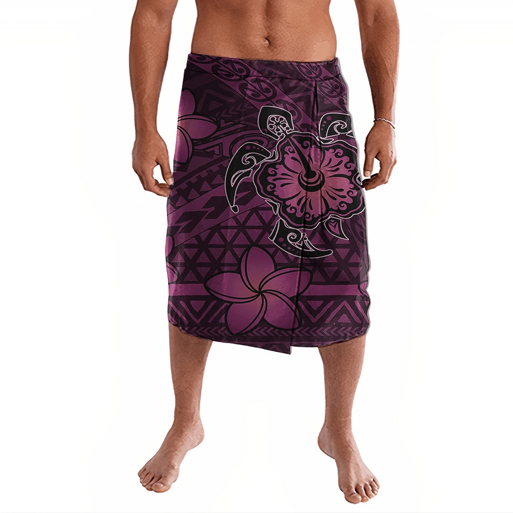 Polynesian Clothing - Hawaii Mix Polynesian Turtle Plumeria Ie Faitaga Nick Style Pink