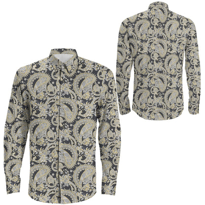 Shirt Paisley Seamless Fantasic Flower Long Sleeve Button Shirt