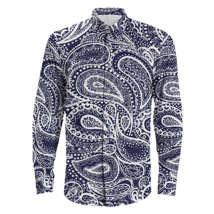 Shirt Mehndi Ethnic Tattoo Henna Zentangle Doodle Long Sleeve Button Shirt
