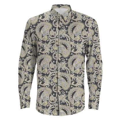 Shirt Paisley Seamless Fantasic Flower Long Sleeve Button Shirt