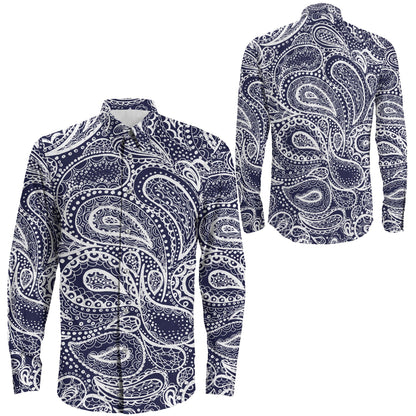 Shirt Mehndi Ethnic Tattoo Henna Zentangle Doodle Long Sleeve Button Shirt
