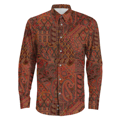 Shirt Seamless Paisley Vintage Long Sleeve Button Shirt