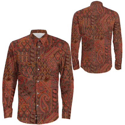 Shirt Seamless Paisley Vintage Long Sleeve Button Shirt