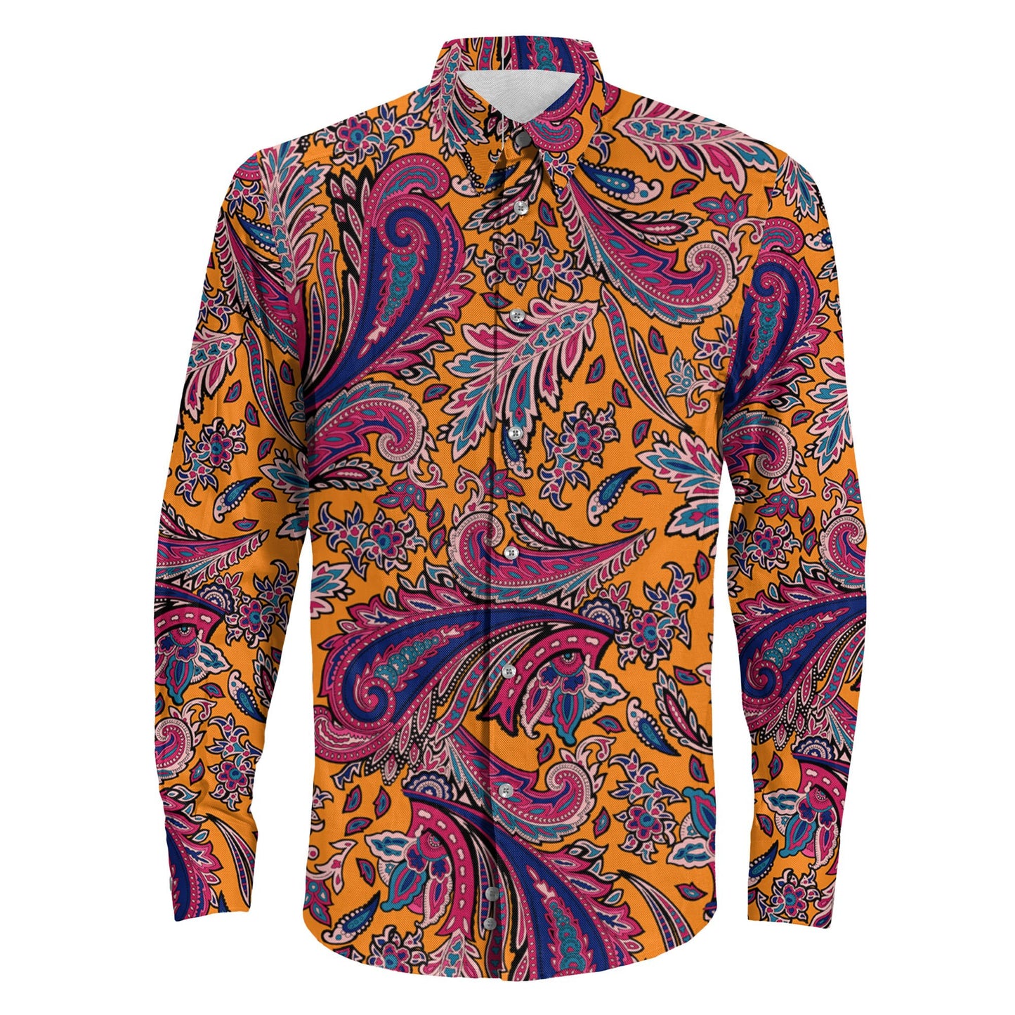 Shirt Seamless Modern Colorful Batik Long Sleeve Button Shirt