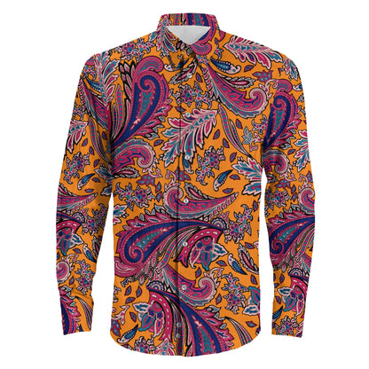 Shirt Seamless Modern Colorful Batik Long Sleeve Button Shirt