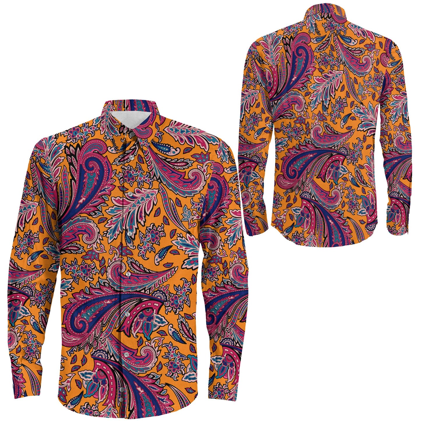 Shirt Seamless Modern Colorful Batik Long Sleeve Button Shirt