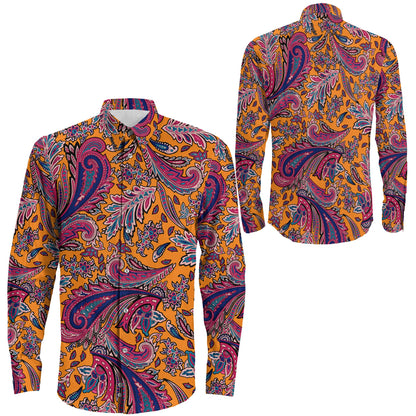 Shirt Seamless Modern Colorful Batik Long Sleeve Button Shirt