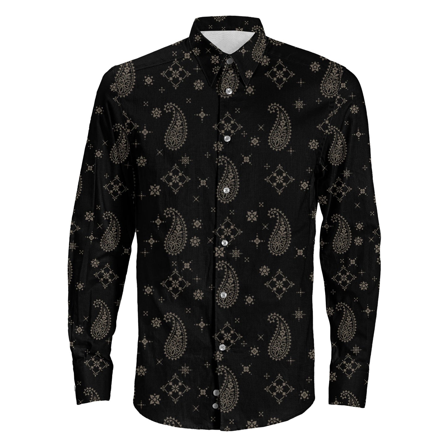 Shirt Paisley Bandana Print Long Sleeve Button Shirt