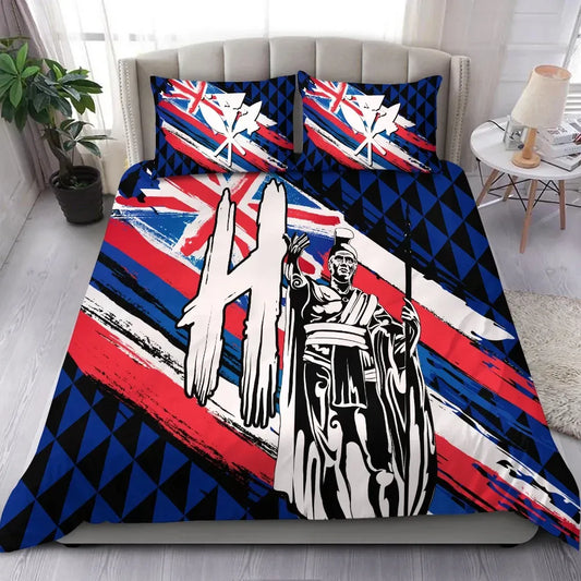 Polynesian Pride Home Set Hawaii King Flag Kanaka Map Polynesian Bedding Set Won Style