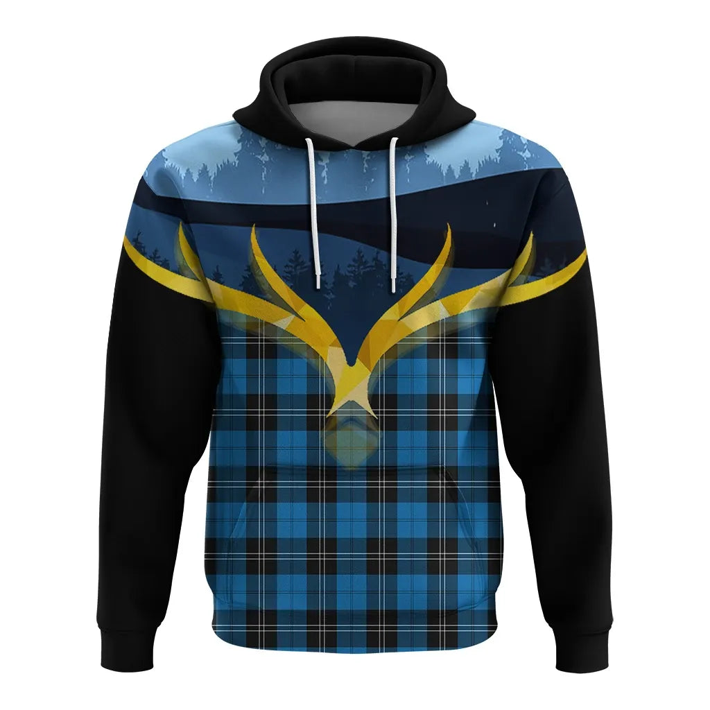 Printivon Ramsay Blue Ancient Clan Night Of Deer Hoodie