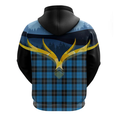 Printivon Ramsay Blue Ancient Clan Night Of Deer Hoodie