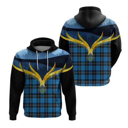 Printivon Ramsay Blue Ancient Clan Night Of Deer Hoodie