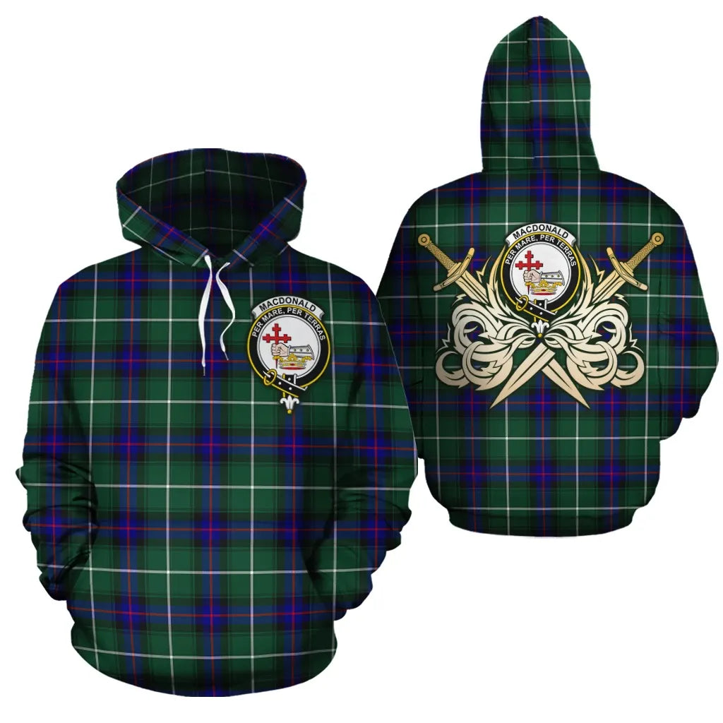 Printivon Macdonald Of The Isles Hunting Modern Clan Crest Tartan Scottish Gold Thistle Hoodie