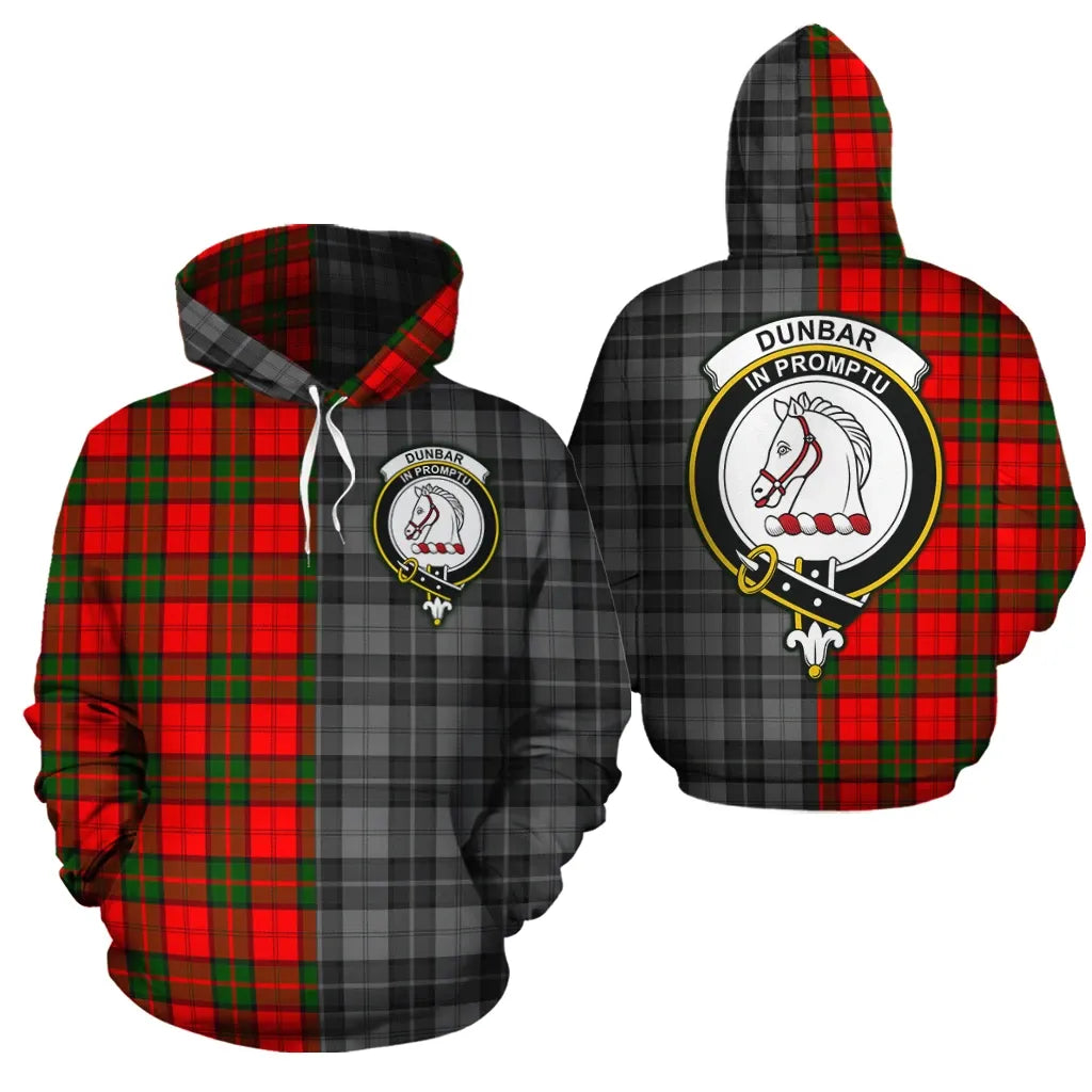 Printivon Dunbar Modern Clan Half Of Me New Version Crest Tartan Hoodie