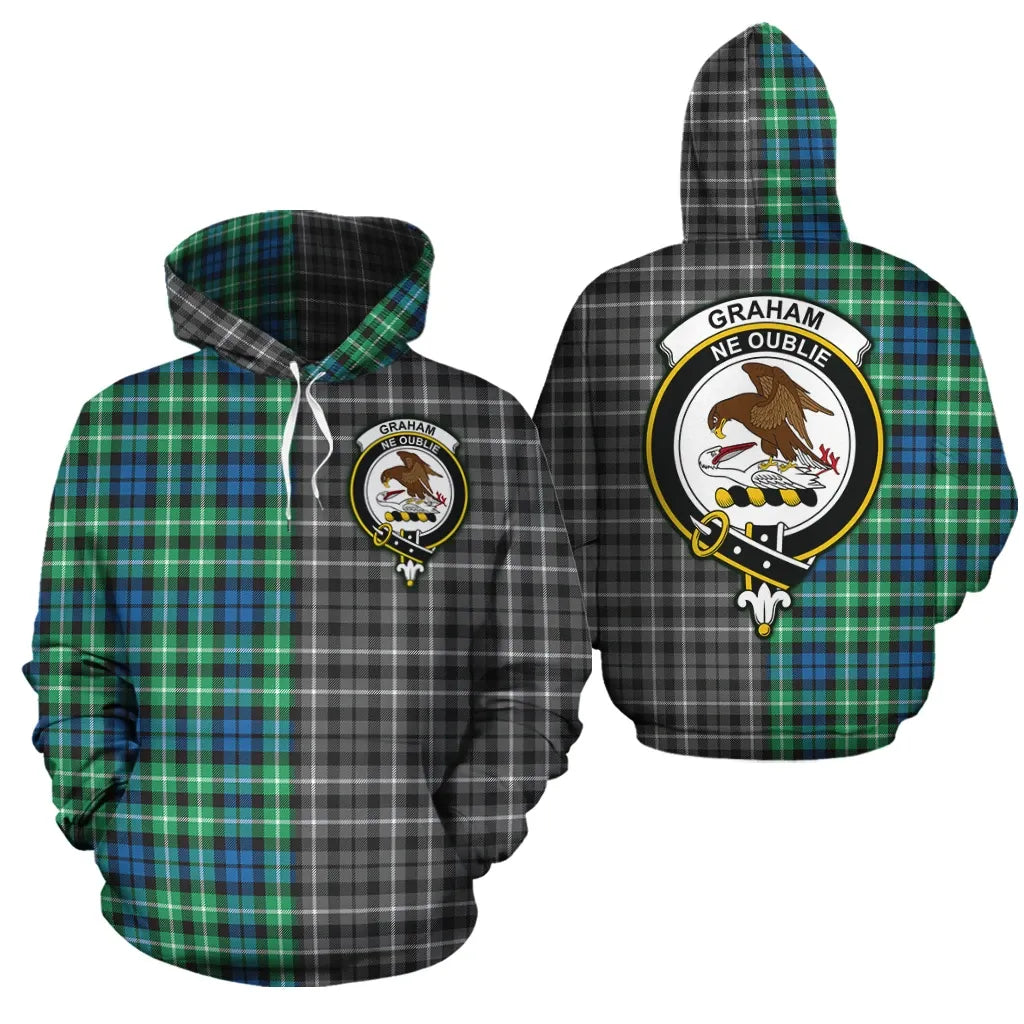 Printivon Graham Of Montrose Ancient Clan Half Of Me New Version Crest Tartan Hoodie