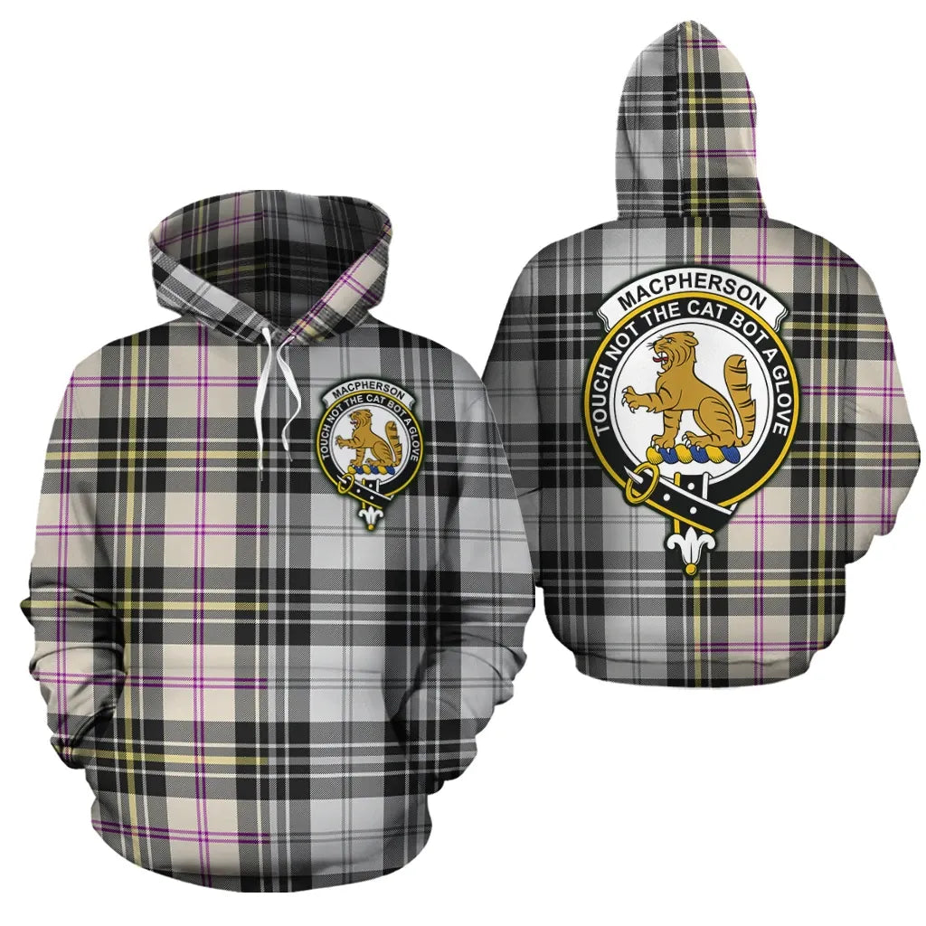 Printivon Macpherson Dress Ancient Clan Half Of Me New Version Crest Tartan Hoodie
