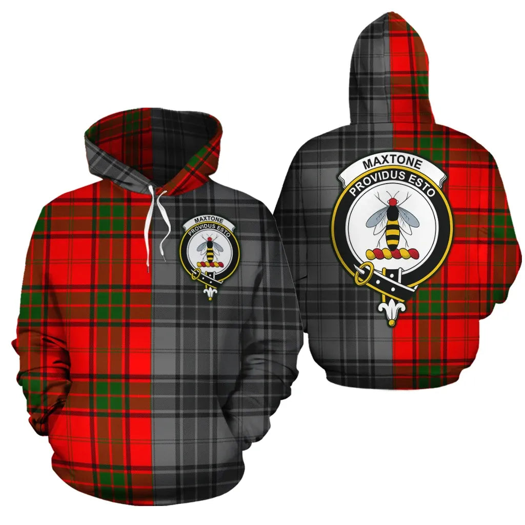 Printivon Maxtone Clan Half Of Me New Version Crest Tartan Hoodie