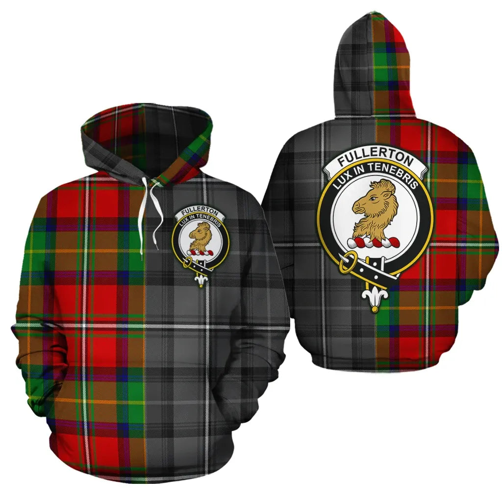 Printivon Fullerton Clan Half Of Me New Version Crest Tartan Hoodie